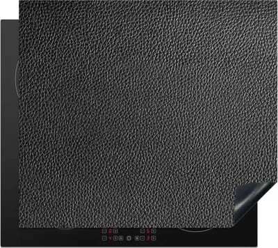 Produktbild von KitchenYeah© Herdabdeckplatte Leder - Lederoptik - Schwarz - Hell , 59x51cm, Küche Deko, Glaskeramikkochfeld Herdabdeckung, Abdeckplatte fùr Kochfeld
