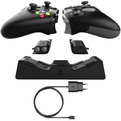 Productafbeelding van Dubbele laadstation + 2 batterijen + netadapter voor Xbox ONE controller