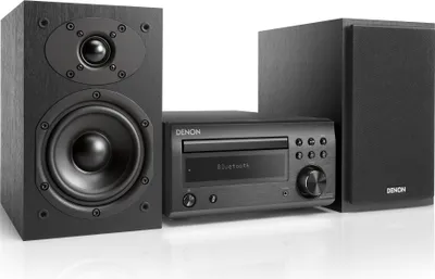 Produktbild von Denon D-M41, Home-Audio-Minisystem, Schwarz, 1 Disks, 60 W, 1-Weg, RCA