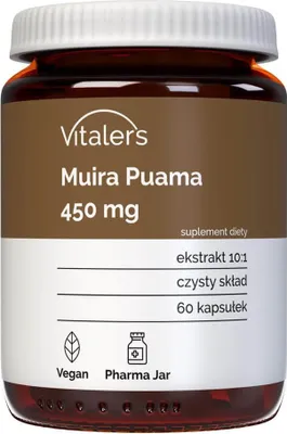 Immagine prodotto di Muira Puama 450 mg di Vitaler - 60 capsule, vegano, integratore alimentare per 2 mesi, senza conservanti, composizione pura