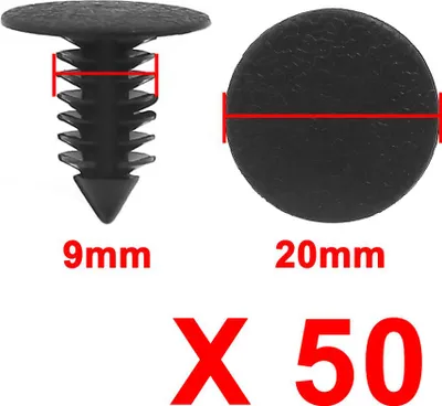 Image de Clip de fixation de panneau de rivet de vis en plastique Trou 9mm pour véhicule automobile 50PCS