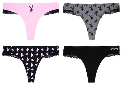 Produktbild von Playboy Damen Amazon Exclusive Juniors Ladies Bunny Print Underwear and Bra Sets