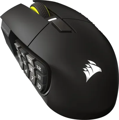 Imagen del producto de Corsair Scimitar Elite Wireless SE, diseño ergonómico para diestros, sensor óptico, conexión inalámbrica RF y Bluetooth, 33000 DPI, color