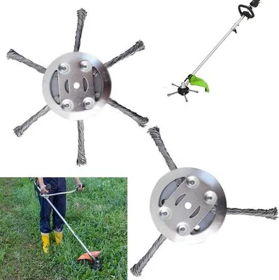 Immagine prodotto di 2 cavi in acciaio per tosaerba, spazzola per erba per tosaerba, testina per tosaerba, accessori, spazzola per erba per tosaerba a batteria, tosaerba, utensili elettrici (3 testine + 6 aste)