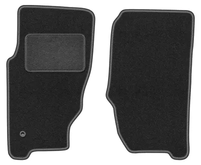 Image de Tapis avant en moquette pour Jeep Cherokee Liberty KJ 2002-2007 (tout-terrain) – 2 pièces, gris graphite, sur mesure – Wielganizator LUX