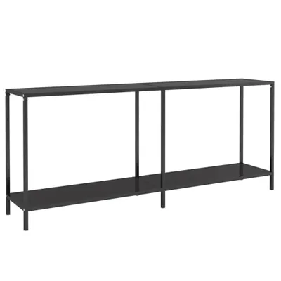 Immagine prodotto di Tavolo Consolle Nero 180x35x75,5 cm in Vetro Temperato