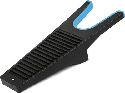 Produktbild von Stiefelknecht mit Schmutzkratzer und Schuhlöffel, Schwarz+Blau