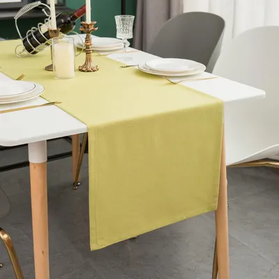 Produktbild von UnboxG Tischläufer 40x180 cm Grün, Wasserabweisend, Maschinenwaschbar, Stoff-Tischläufer für Esstisch, Küche, Party und Tischdekoration