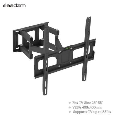 Image de ALIGHTUP Support TV mural, Support TV inclinable et pivotant pour les téléviseurs avec une diagonale d'écran de 26-55 pouces，VESA Max de 400x400 mm