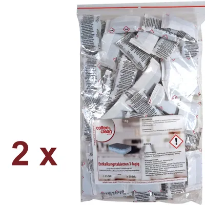 Produktbild von JaPeBi Contor Entkalkungstabletten 100 Stück 16g für Bosch DeLonghi Jura Melitta Saeco Siemens 3-Phasen-Technologie Sanft & materialschonend