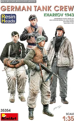 Produktbild von MiniArt 1:35 Figuren Dt. Panzer Crew (4) Ka.43 Res. Plastik Modellbau