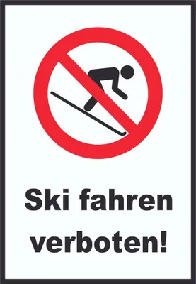 Produktbild von Ski fahren verboten! Schild A3 (297x420mm)