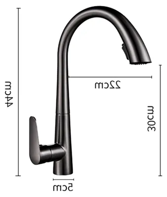 Produktbild von Ausziehbarer Wasserhahn für die Küche, Spültischarmatur mit 2 Modi, Messinggrau