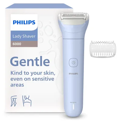Produktbild von Philips Lady Shaver Series 6000 Damenrasierer kabellos, Nass- & Trockenrasur, 3-Klingen-System, für Beine & Körper, 80 Min. Laufzeit, BRL127/00
