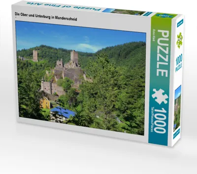 Produktbild von CALVENDO Puzzle Die Ober und Unterburg in Manderscheid | 1000 Teile Lege-Größe 64x48cm Foto-Puzzle für glückliche Stunden