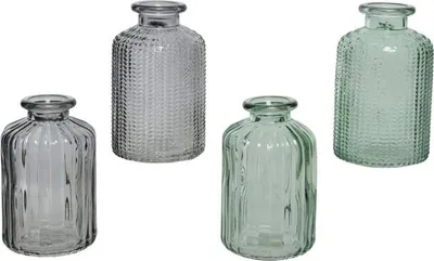 Obrázok produktu pre Sklenená váza - ryhovaná - cca 10 cm - 1 kus