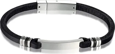 Produktbild von Karisma Uni Lederarmband Edelstahl Platte Ideal zum Eingravieren 19,5cm Farbwahl - Braun