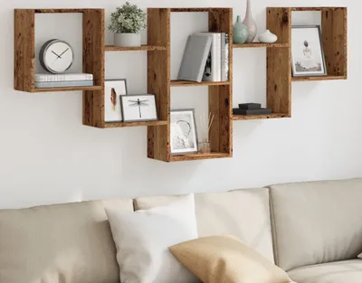 Produktbild von Maison Exclusive - Wandregal Altholz-Optik 159x18x66 cm Holzwerkstoff