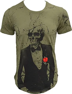 Produktbild von Brandneu Designer T-Shirt CARISMA Khaki Skull Motiv CRM4447 M