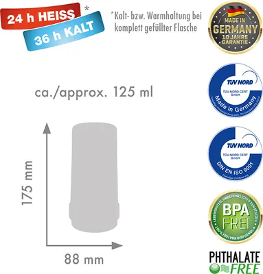 Produktbild von ROTPUNKT Isolierflasche 40  0,125 ltr.  cayenne