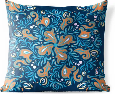 Produktbild von MuchoWow® Outdoor Kissen - Blume - Blätter - Punkte - Muster - 45x45 cm - Wetterfest - Lounge Kissen - Fotokissen - Dekoratives Kissen