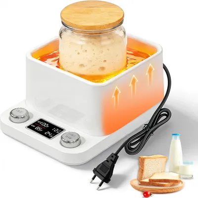 Immagine prodotto di Scalda lievito madre - Scalda fermentazione - Termostato preciso a 1 °F - Regolabile da 21 a 40 °C (70-104 °F) - Timer da 198 ore - Per yogurt e fermentazione della birra - Bianco