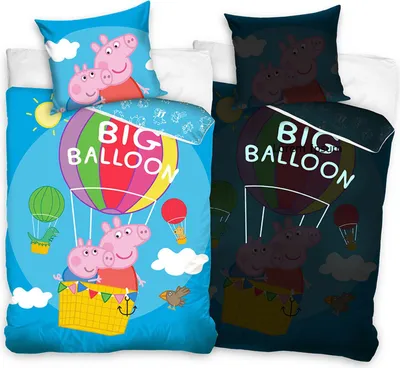 Produktbild von Carbotex Peppa Pig - Bettwäsche 135x200 + 80x80 cm - Glow in the Dark