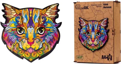 Produktbild von Holzpuzzle Buntes Katzenpuzzle Pua4-01725