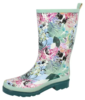 Produktbild von Beck Damen Regenstiefel mint mit bunten Blumen 37