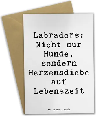 Produktbild von Mr. & Mrs. Panda Grußkarte Spruch Labrador Herzensdiebe - Weiß - Geschenk, Hunderassen, kinderfreundlich, Pflege, freundlicher Hund, hochzeitskarten, osterkarten