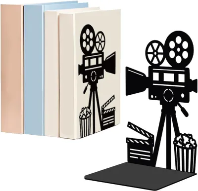 Imagen del producto de Soportes para libros de metal, resistentes, de 13,5 x 11 x 20 cm, antideslizantes, para el hogar y la oficina
