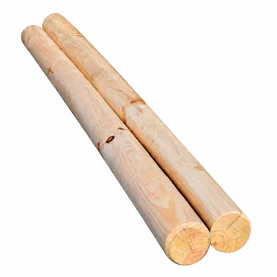 Produktbild von TIMBERMIK Holzpalisaden Ø 8x160 cm 2er-Set Beidseitig Gefast Unbehandelt Kiefernholz Nicht Imprägniert Ohne Spitze