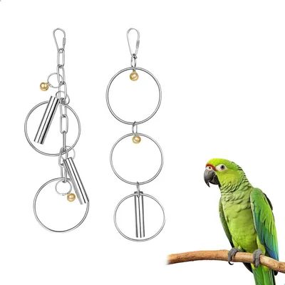 Image de Jouets clochettes pour perroquets, en acier inoxydable, lot de 2