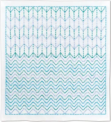 Produktbild von Olympus Sashiko Stickpackung "Hana Fukin Yabane Nagomi series", Stoff bedruckt, 34x34cm, hergestellt in Japan