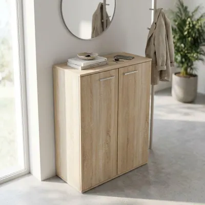 Immagine prodotto di Milani Home - comodino armadietto 2 ante 83 x 36 x 71 cm, effetto legno, per camera, bagno e soggiorno