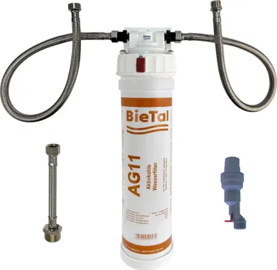 Produktbild von BieTal® Untertisch Wasserfiltersystem Aktivkohle Anschlußfertig SET & AquaStop