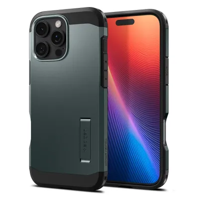 Zdjęcie produktu dla Spigen Tough Armor AI (MagFit), Pokrowiec, Apple, iPhone 16 Pro, 16 cm (6.3"), Zielony