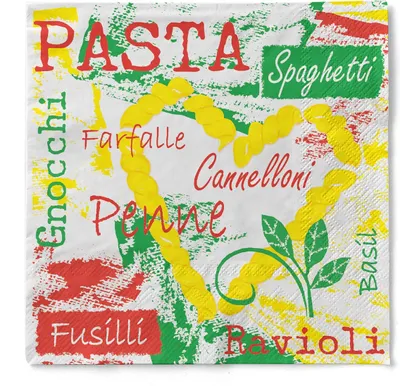 Produktbild von Sovie HOME Serviette Pasta aus Tissue 33 x 33 cm, 3-lagig, 20 Stück - Mediterran