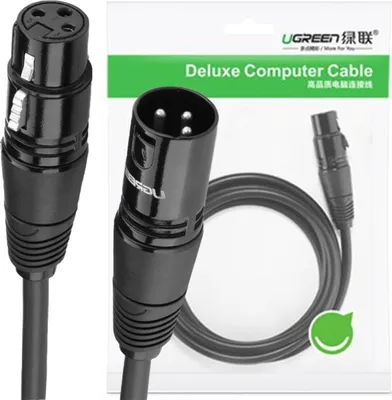 Image de Câble Xlr femelle vers Xlr mâle Ugreen 20710B - 2M (Noir)