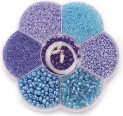 Produktbild von Perlenmix blau 10cmx2cm