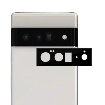 Produktbild von 6x Kamera 9H Panzerhartglas für Google Pixel 6 Pro 3D KLAR Schwarzes ECHTES TEMPERED Panzerglas Kameraglas Kamerhartglas Kameraschutzglas Schutzglas Schutzfolie Panzerfolie
