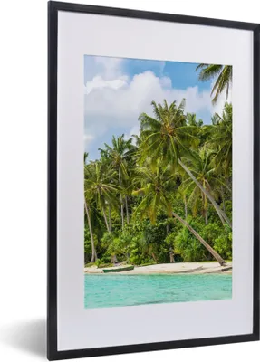 Produktbild von MuchoWow® Gerahmtes Poster Palme - Meer - Tropisch 40x60 cm - Poster mit Schwarzem Bilderrahmen Wandposter Rahmen Foto Bilder - Poster in Rahmen