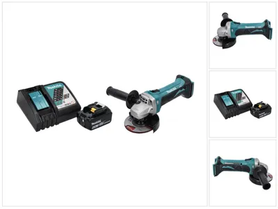 Image de Makita DGA 452 RG1 Meuleuse d'angle sans fil 18 V 115 mm + 1x Batterie 6,0 Ah + Chargeur