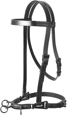 Produktbild von Lexhis Serreta Western Leather Medium Choke 3 Pillar Lined Trense Schwarz Full Schwarz Full