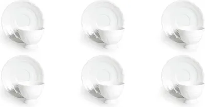 Zdjęcie produktu dla Zestaw 6 białych porcelanowych filiżanek do kawy o pojemności 100 ml