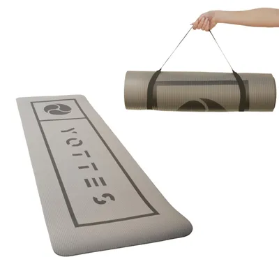 Image de Tapis de yoga, 182 x 61 cm, en TPE, antidérapant, idéal pour les séances de sport à domicile, avec sangle de transport incluse