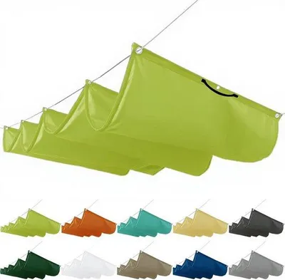 Image de Toile d'ombrage flexible pour pergola, couleur vert-jaune, dimensions 3 x 6,5 m, protection idéale contre le soleil et la pluie pour les terrasses et les piscines.