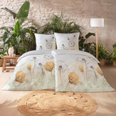 Produktbild von Estella Bio Mako Satin Bettwäsche 135x200 Estrella Pusteblume Löwenzahn 3413-230