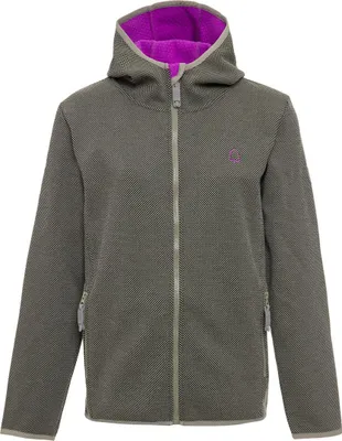 Produktbild von Baumfuchs Damen Strickfleecejacke mit Kapuze - Fleecejacke mit weichem Fleecefutter in Oliv Größe S