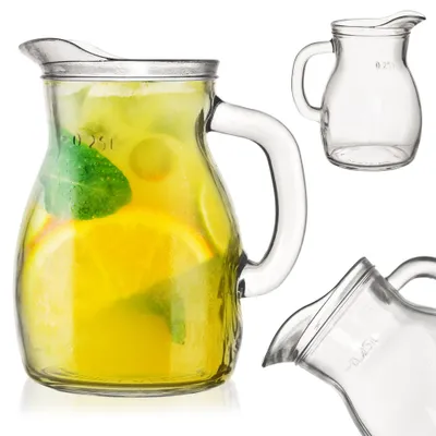 Image de Orion Petit pichet en verre Carafe en verre Carafe d'eau Pichet en verre avec poignée 300 ml